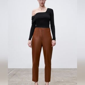 ZARA high waisted faux leather pants